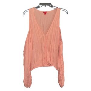 Vintage guess cold shoulder top viscose medium drape layer blouse